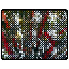 Christmas Cross Stitch Background Double Sided Fleece Blanket (large)  by Celenk