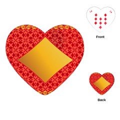 Christmas Card Pattern Background Playing Cards (heart)  by Celenk