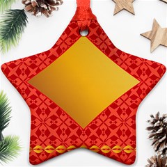 Christmas Card Pattern Background Star Ornament (two Sides) by Celenk