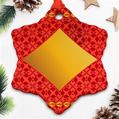 Christmas Card Pattern Background Snowflake Ornament (two Sides) by Celenk