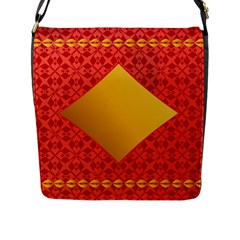 Christmas Card Pattern Background Flap Messenger Bag (l)  by Celenk