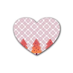 Christmas Card Elegant Heart Coaster (4 Pack)  by Celenk