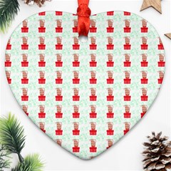 At On Christmas Present Background Ornament (heart) by Celenk