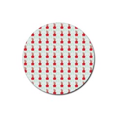 At On Christmas Present Background Rubber Round Coaster (4 Pack)  by Celenk