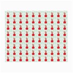 At On Christmas Present Background Small Glasses Cloth Front