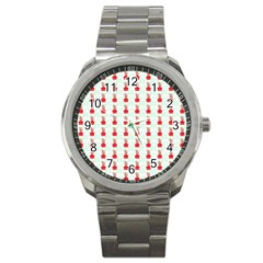 At On Christmas Present Background Sport Metal Watch by Celenk