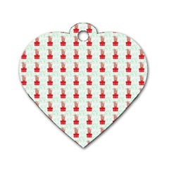 At On Christmas Present Background Dog Tag Heart (two Sides) by Celenk