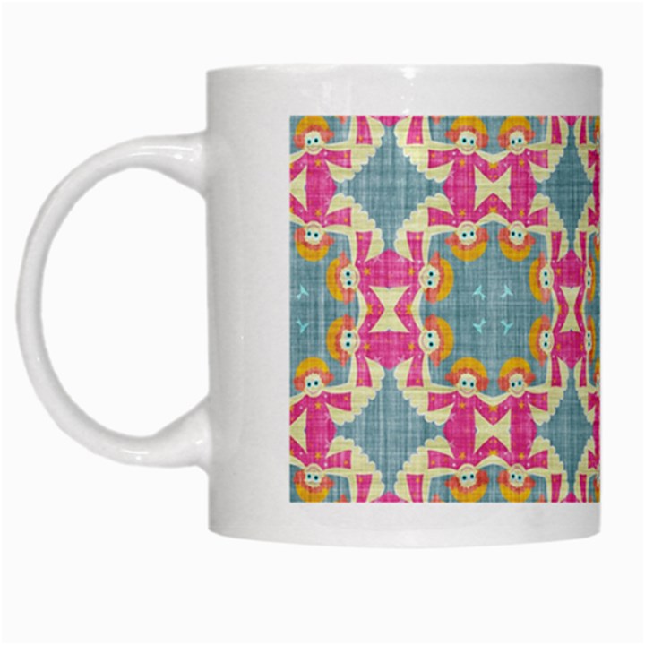 Christmas Wallpaper White Mugs