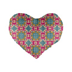 Christmas Wallpaper Standard 16  Premium Heart Shape Cushions by Celenk