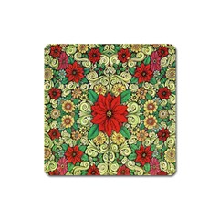 Calsidyrose Groovy Christmas Square Magnet by Celenk