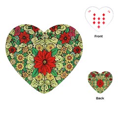 Calsidyrose Groovy Christmas Playing Cards (heart)  by Celenk