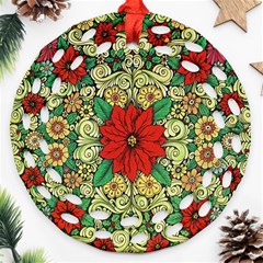 Calsidyrose Groovy Christmas Ornament (round Filigree) by Celenk