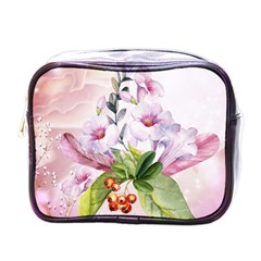 Wonderful Flowers, Soft Colors, Watercolor Mini Toiletries Bags by FantasyWorld7