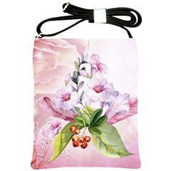 Wonderful Flowers, Soft Colors, Watercolor Shoulder Sling Bags by FantasyWorld7