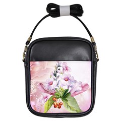 Wonderful Flowers, Soft Colors, Watercolor Girls Sling Bags by FantasyWorld7