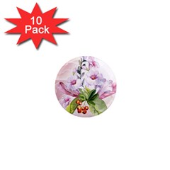 Wonderful Flowers, Soft Colors, Watercolor 1  Mini Magnet (10 Pack)  by FantasyWorld7