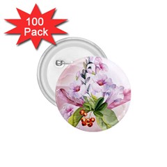 Wonderful Flowers, Soft Colors, Watercolor 1 75  Buttons (100 Pack)  by FantasyWorld7