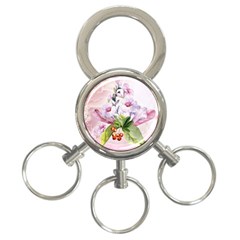 Wonderful Flowers, Soft Colors, Watercolor 3-ring Key Chains by FantasyWorld7