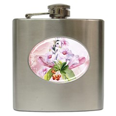 Wonderful Flowers, Soft Colors, Watercolor Hip Flask (6 Oz) by FantasyWorld7