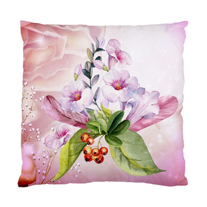 Wonderful Flowers, Soft Colors, Watercolor Standard Cushion Case (Two Sides)