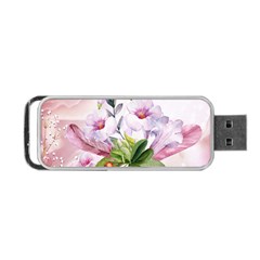 Wonderful Flowers, Soft Colors, Watercolor Portable Usb Flash (one Side) by FantasyWorld7