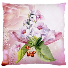 Wonderful Flowers, Soft Colors, Watercolor Standard Flano Cushion Case (one Side) by FantasyWorld7