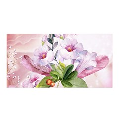 Wonderful Flowers, Soft Colors, Watercolor Satin Wrap by FantasyWorld7