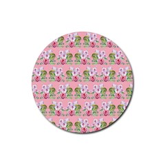 Floral Pattern Rubber Round Coaster (4 Pack)  by SuperPatterns