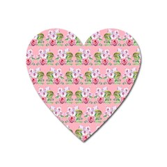 Floral Pattern Heart Magnet by SuperPatterns