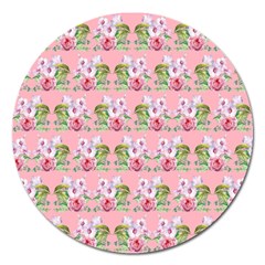 Floral Pattern Magnet 5  (round) by SuperPatterns