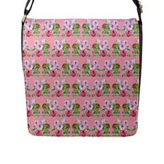 Floral Pattern Flap Messenger Bag (l)  by SuperPatterns