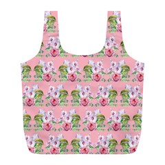 Floral Pattern Full Print Recycle Bags (l)  by SuperPatterns