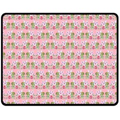 Floral Pattern Double Sided Fleece Blanket (medium)  by SuperPatterns