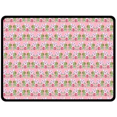 Floral Pattern Double Sided Fleece Blanket (large) 