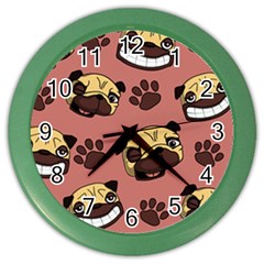 Happy Pugs Color Wall Clocks