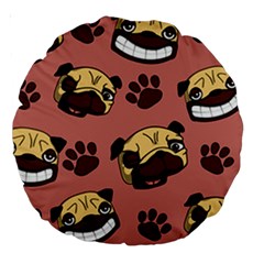 Happy Pugs Large 18  Premium Round Cushions