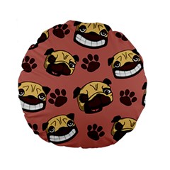 Happy Pugs Standard 15  Premium Flano Round Cushions