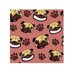 Happy Pugs Small Satin Scarf (square)  by Bigfootshirtshop