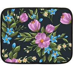 Beautiful Floral Pattern Double Sided Fleece Blanket (mini) 