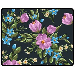 Beautiful Floral Pattern Fleece Blanket (medium) 