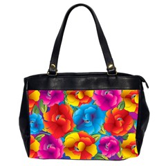 Neon Colored Floral Pattern Office Handbags (2 Sides)  by Bigfootshirtshop