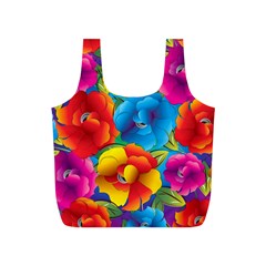 Neon Colored Floral Pattern Full Print Recycle Bags (s)  by Bigfootshirtshop