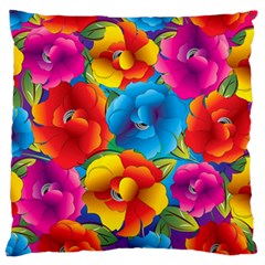 Neon Colored Floral Pattern Standard Flano Cushion Case (one Side) by Bigfootshirtshop