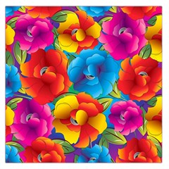 Neon Colored Floral Pattern Large Satin Scarf (square) by Bigfootshirtshop