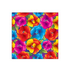 Neon Colored Floral Pattern Satin Bandana Scarf by Bigfootshirtshop