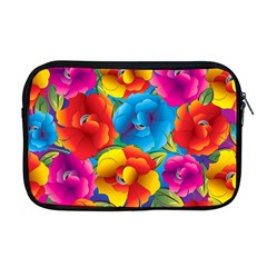 Neon Colored Floral Pattern Apple Macbook Pro 17  Zipper Case by Bigfootshirtshop