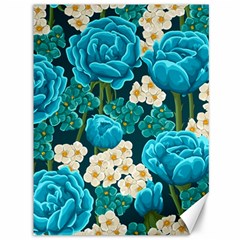 Light Blue Roses And Daisys Canvas 36  X 48   by Bigfootshirtshop