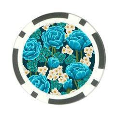 Light Blue Roses And Daisys Poker Chip Card Guard (10 Pack) by Bigfootshirtshop