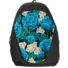 Light Blue Roses And Daisys Backpack Bag by Bigfootshirtshop