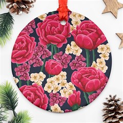 Pink Roses And Daisies Ornament (round) by Bigfootshirtshop